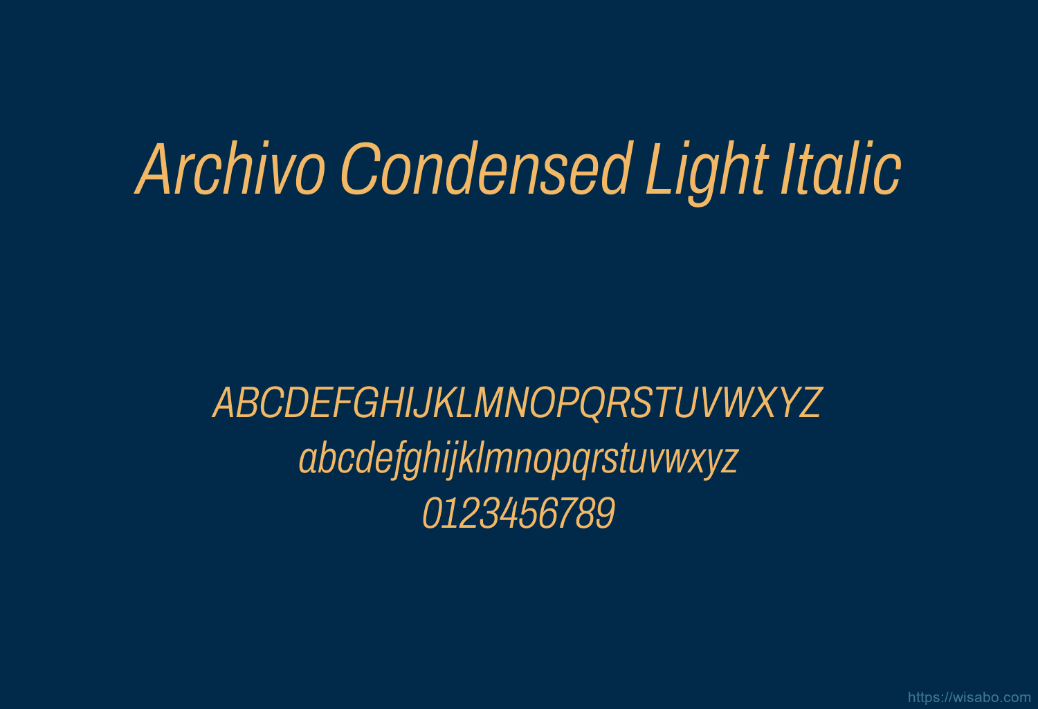 Archivo Condensed Light Italic