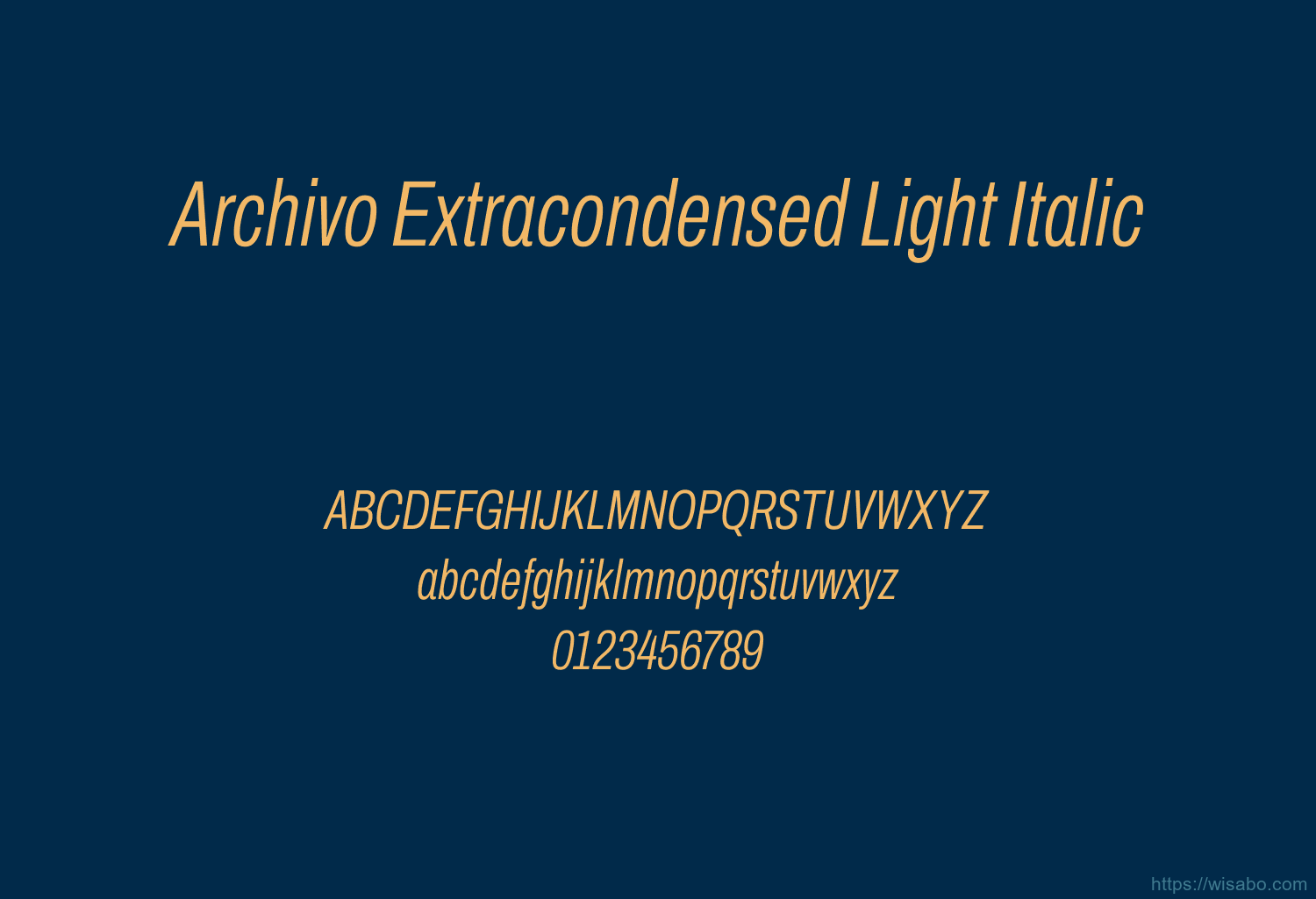 Archivo Extracondensed Light Italic