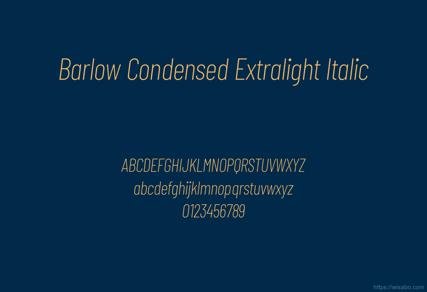 Barlow Condensed Extralight Italic Barlow Condensed Extralight Italic