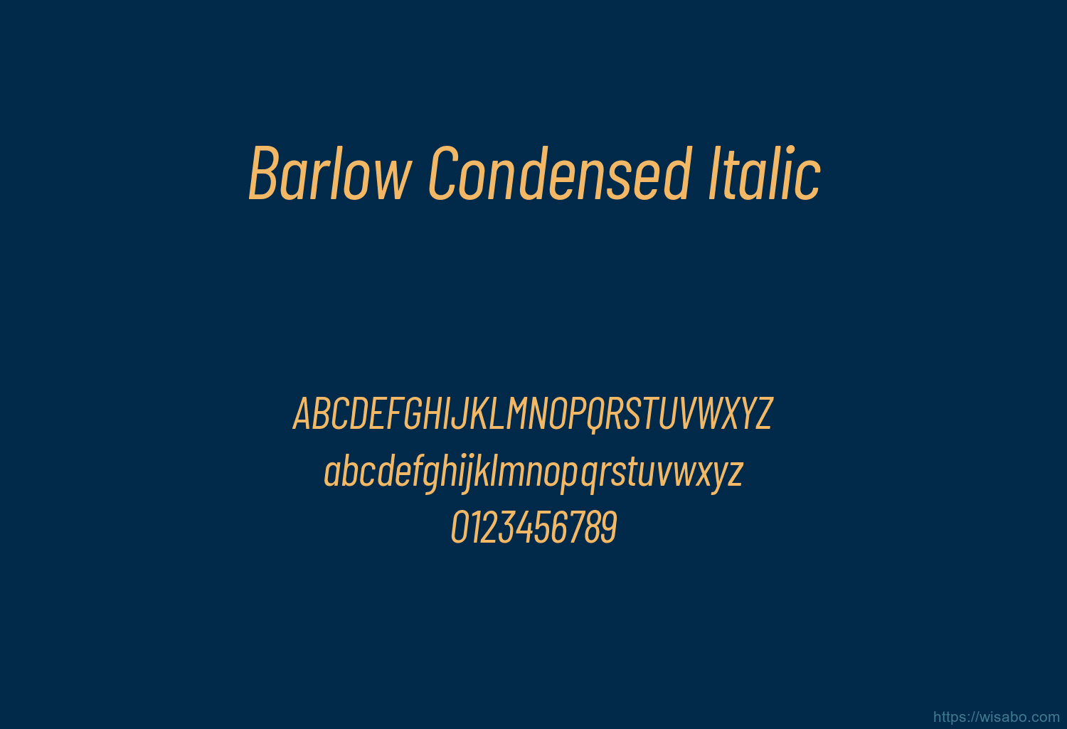 Barlow Condensed Italic Barlow Condensed Italic