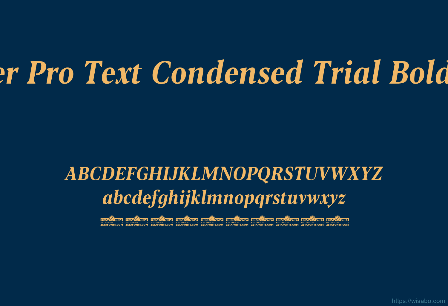 Blacker Pro Text Condensed Trial Bold Italic