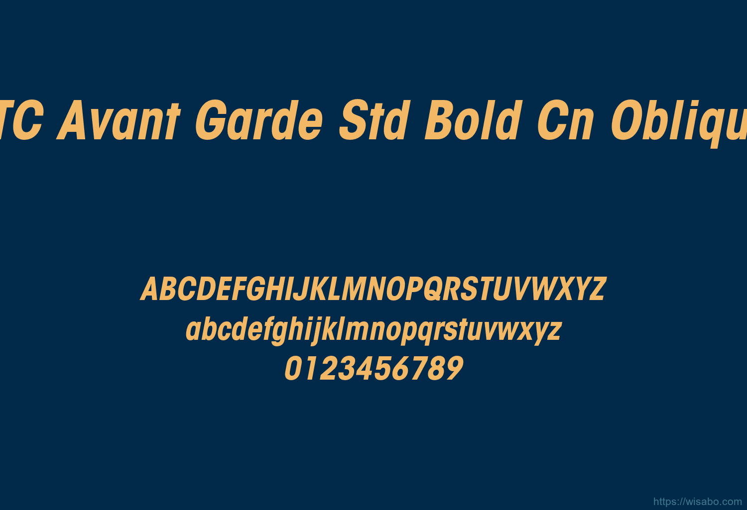 ITC Avant Garde Std Bold Cn Oblique ITC Avant Garde Std Bold Cn Oblique