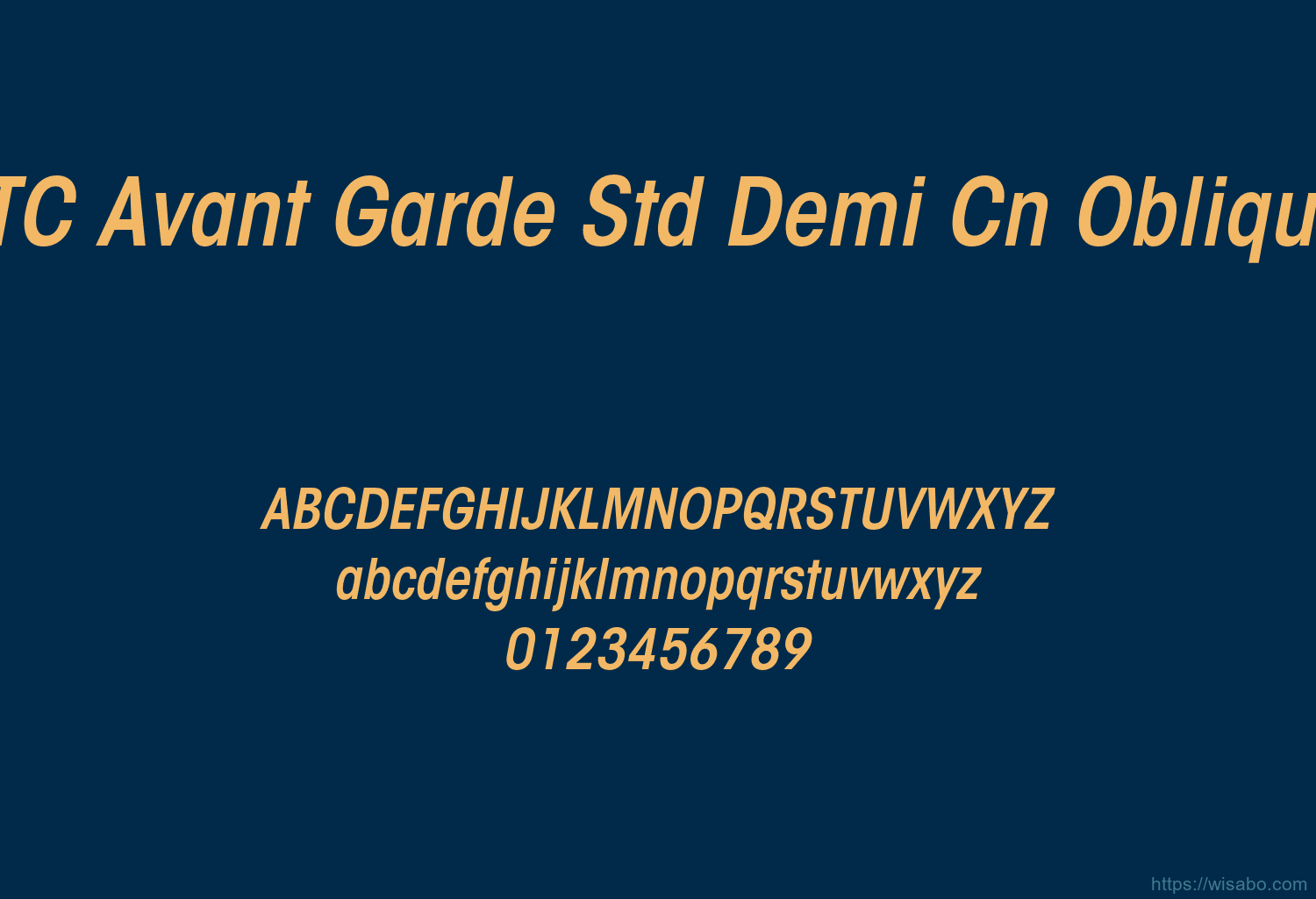 ITC Avant Garde Std Demi Cn Oblique ITC Avant Garde Std Demi Cn Oblique