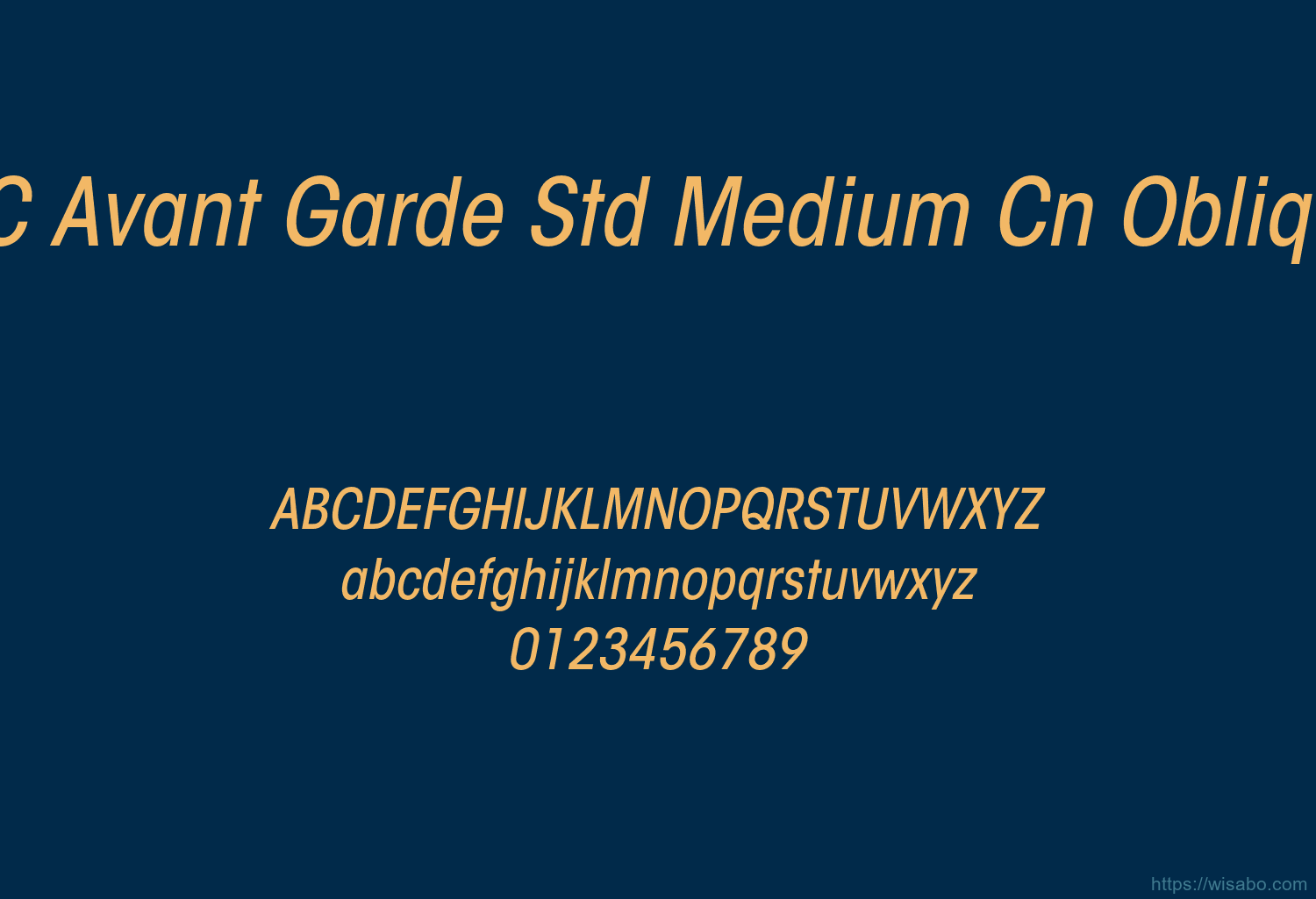 ITC Avant Garde Std Medium Cn Oblique ITC Avant Garde Std Medium Cn Oblique