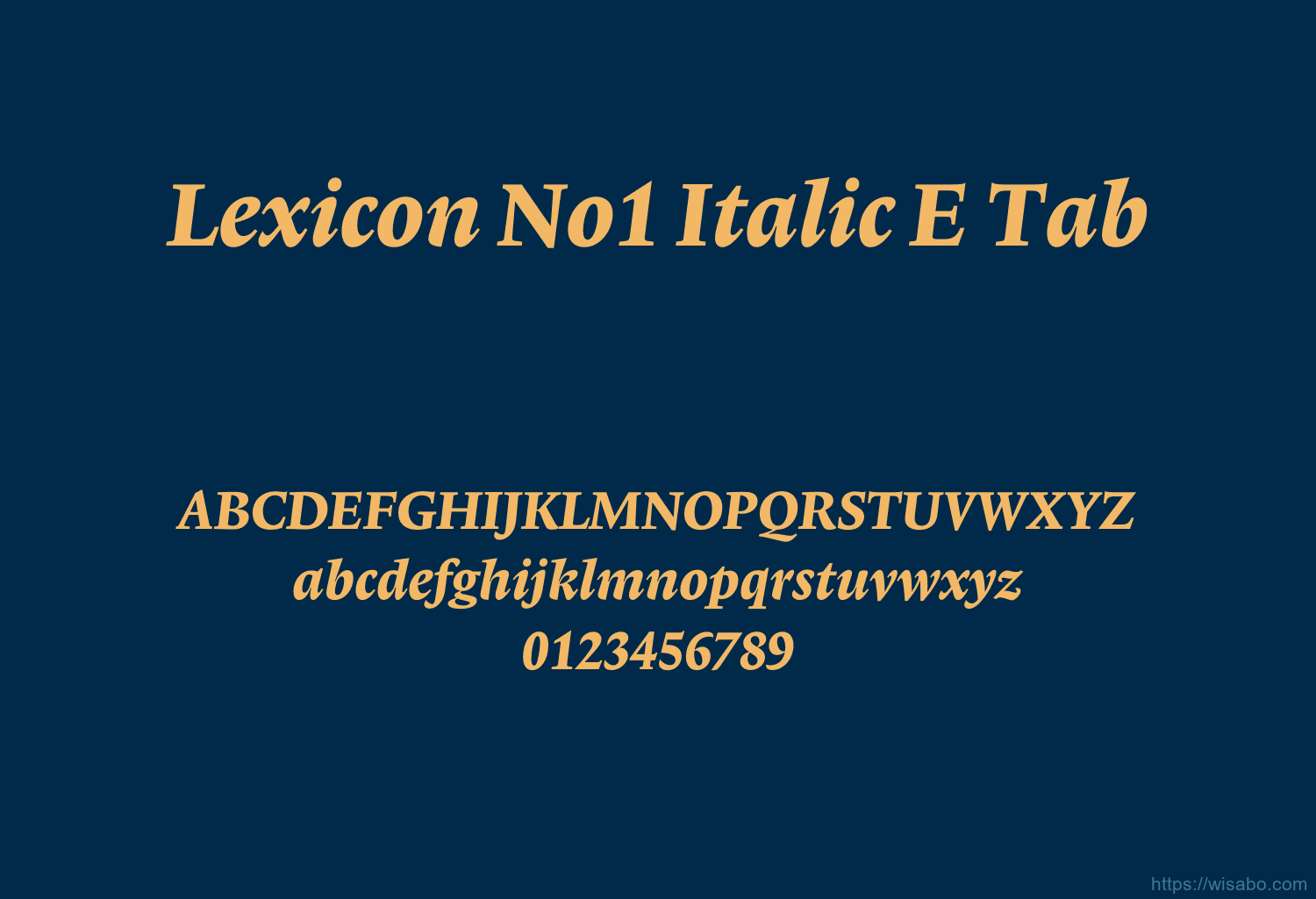 Lexicon No1 Italic E Tab