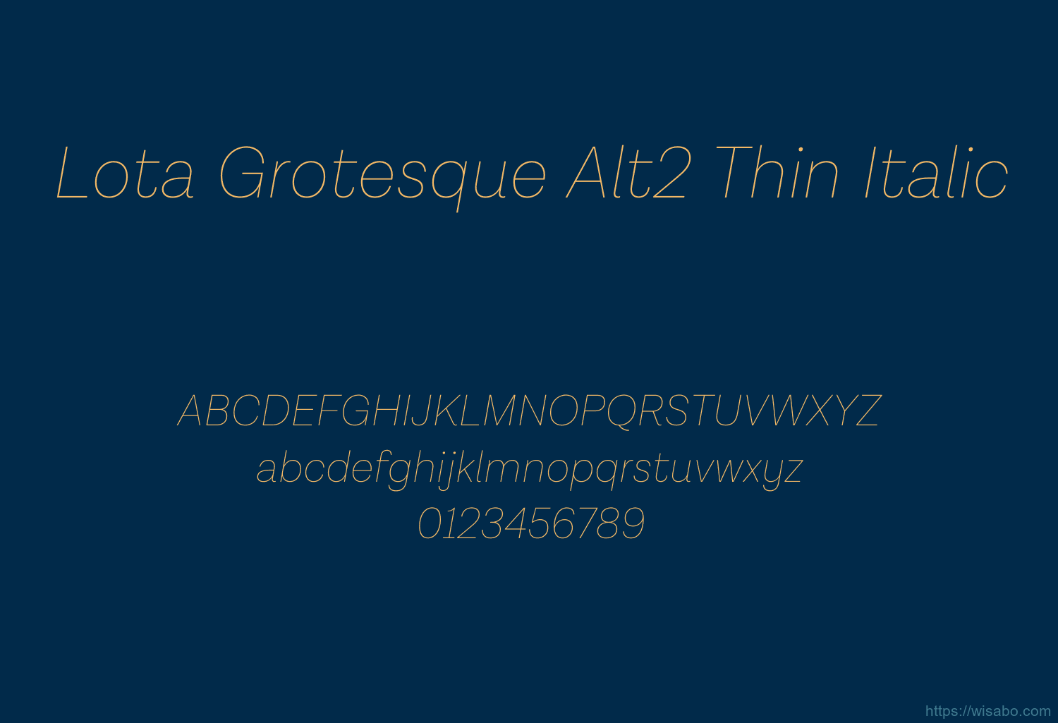 Lota Grotesque Alt2 Thin Italic Lota Grotesque Alt2 Thin Italic