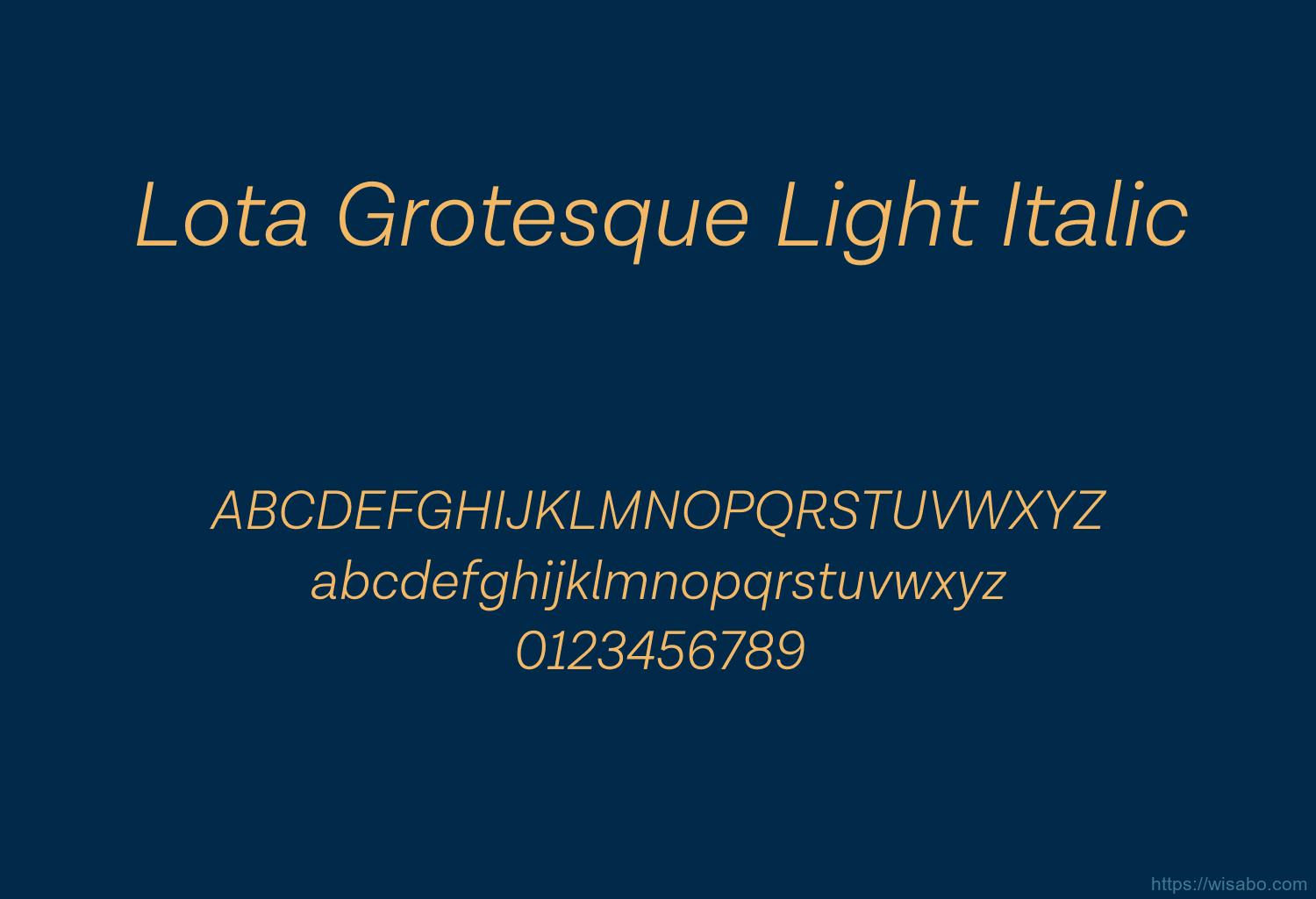 Lota Grotesque Light Italic