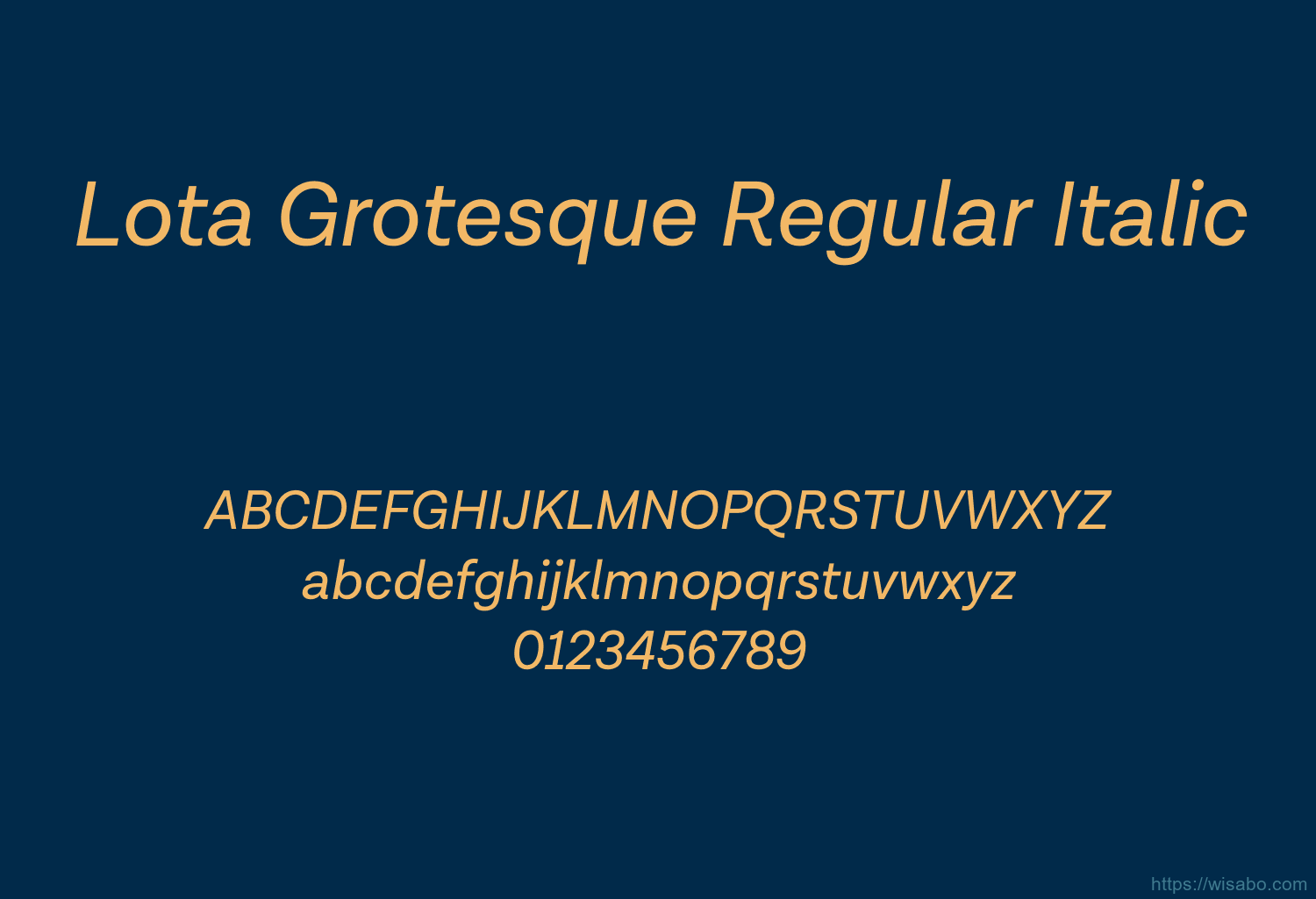 Lota Grotesque Regular Italic Lota Grotesque Regular Italic