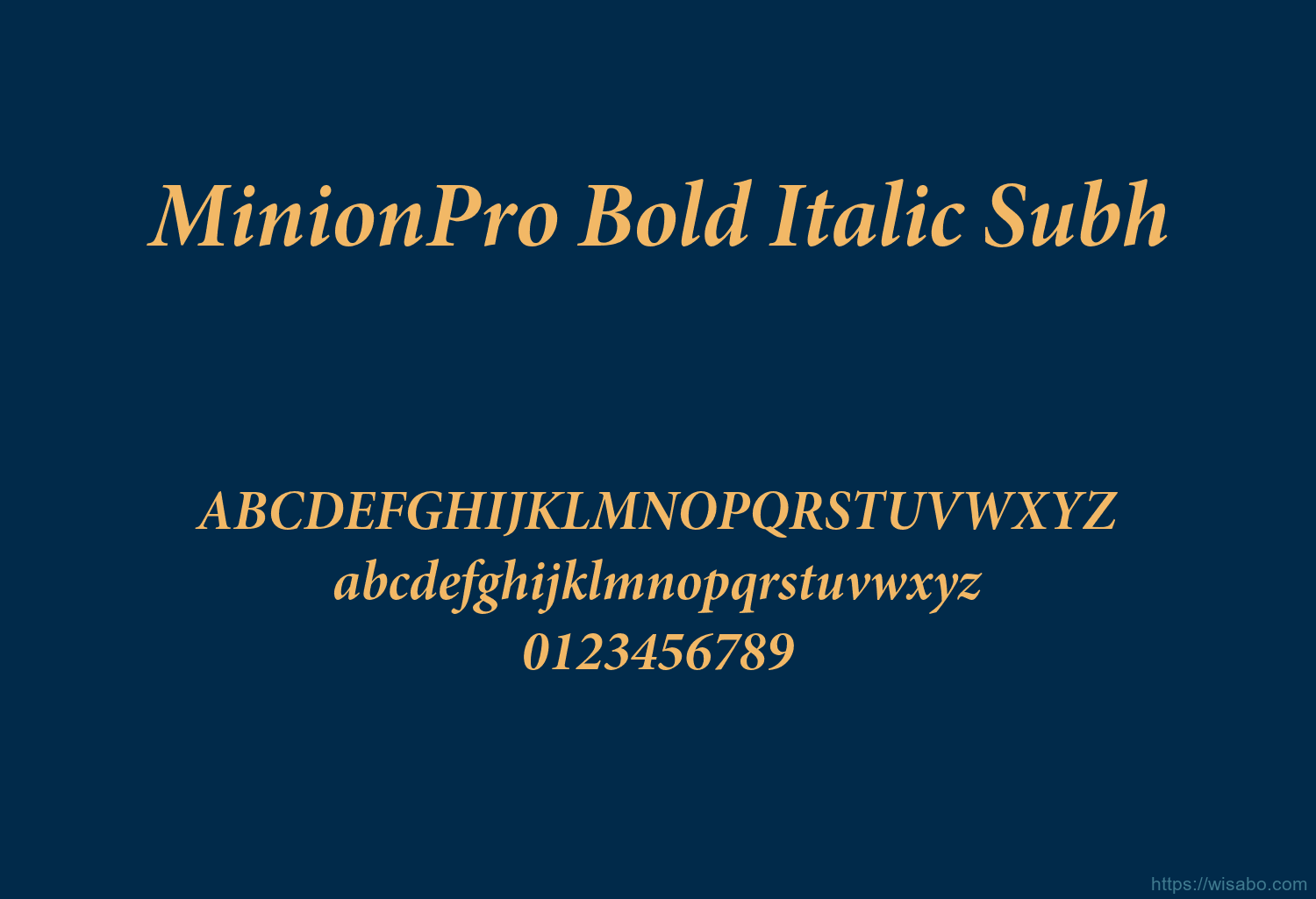 MinionPro Bold Italic Subh