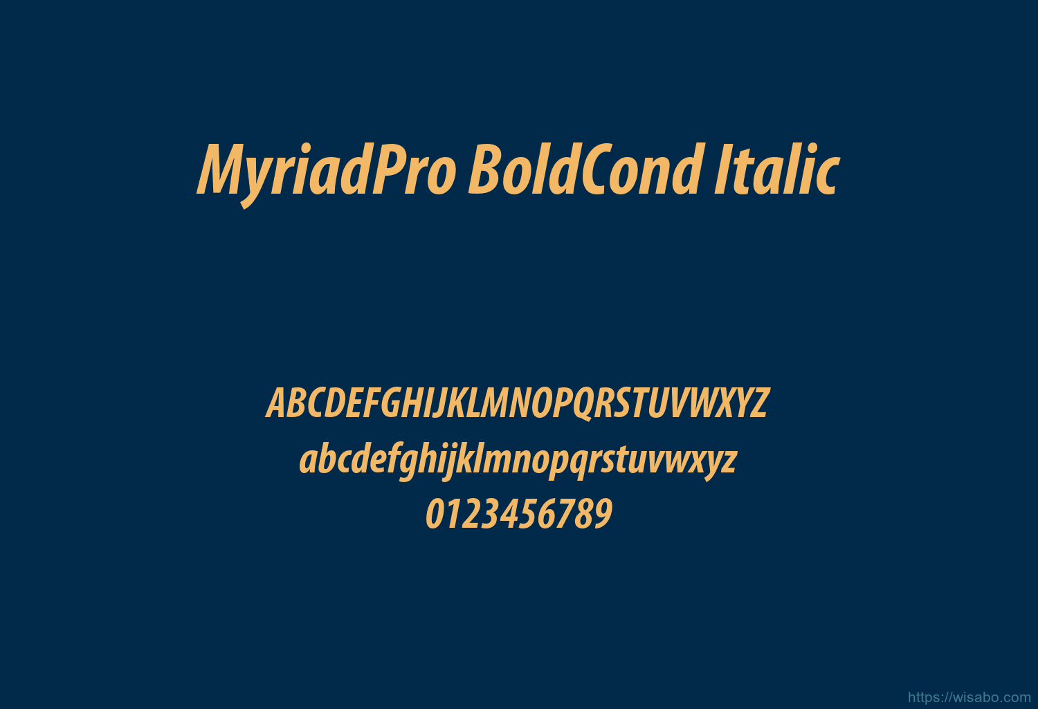MyriadPro BoldCond Italic