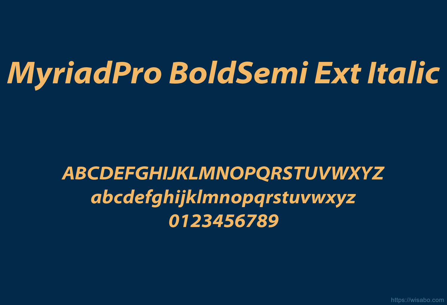 MyriadPro BoldSemi Ext Italic