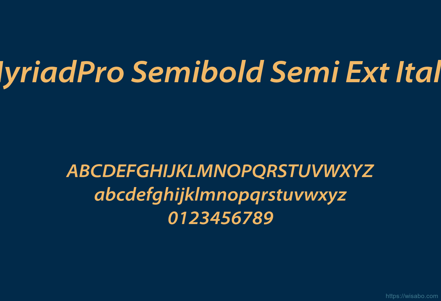 MyriadPro Semibold Semi Ext Italic