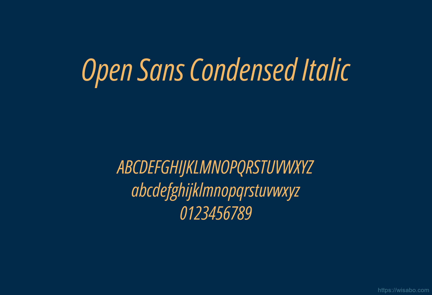 Open Sans Condensed Italic Open Sans Condensed Italic