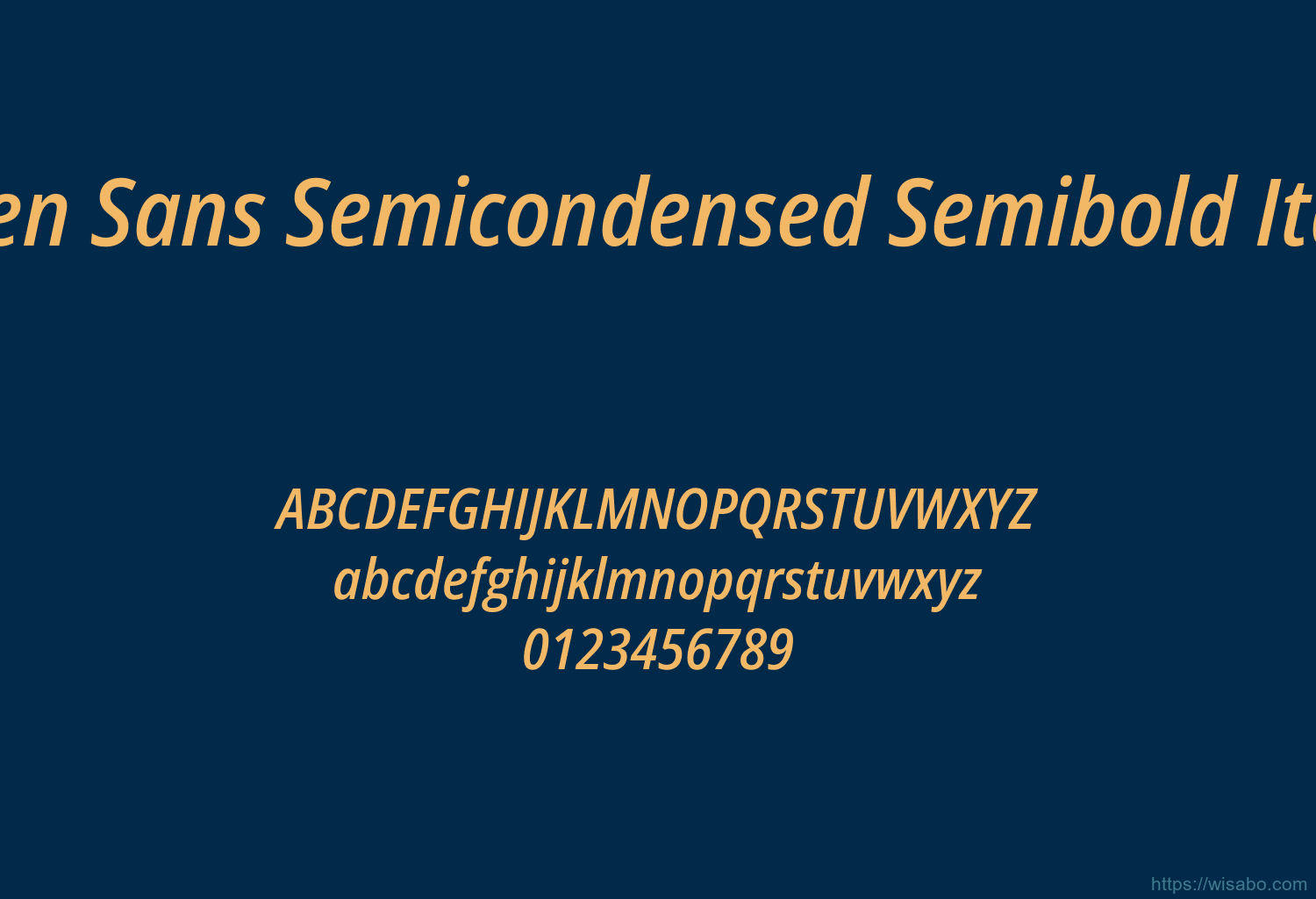Open Sans Semicondensed Semibold Italic Open Sans Semicondensed Semibold Italic