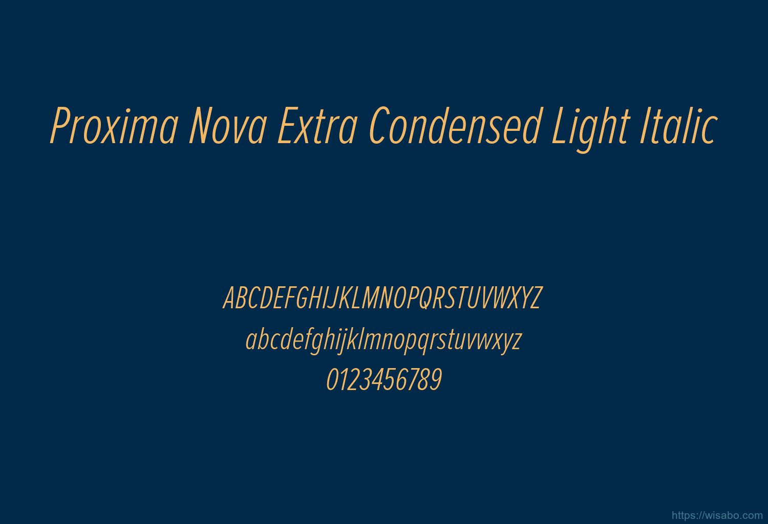 Proxima Nova Extra Condensed Light Italic