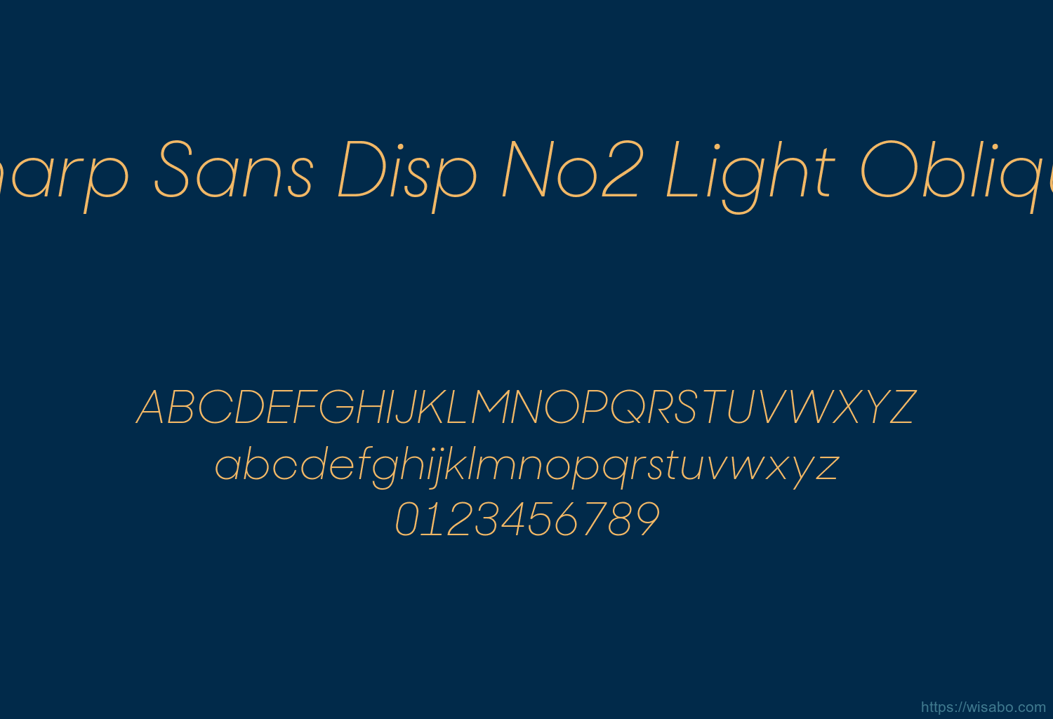Sharp Sans Disp No2 Light Oblique