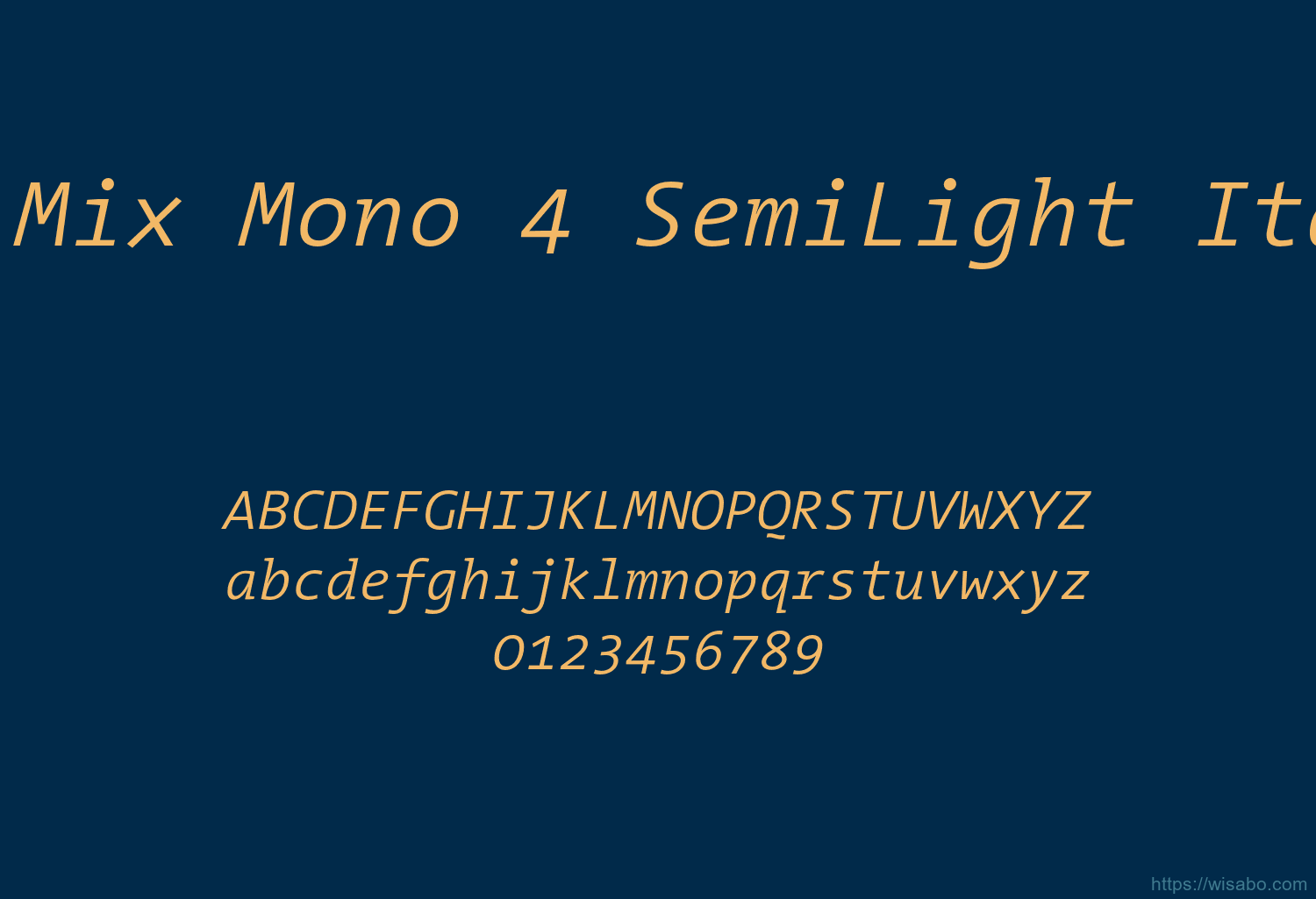The Mix Mono 4 SemiLight Italic