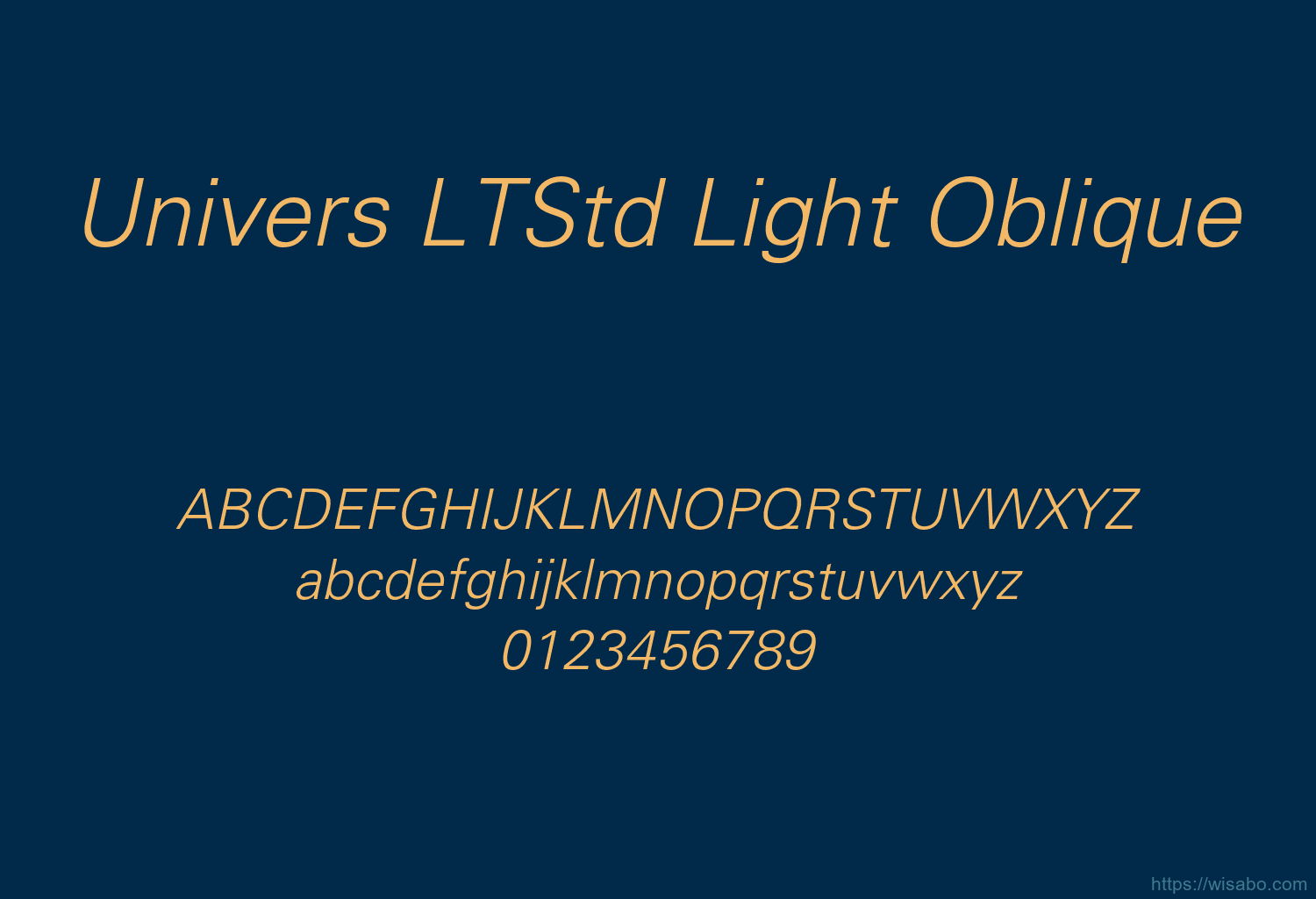 Univers LTStd Light Oblique