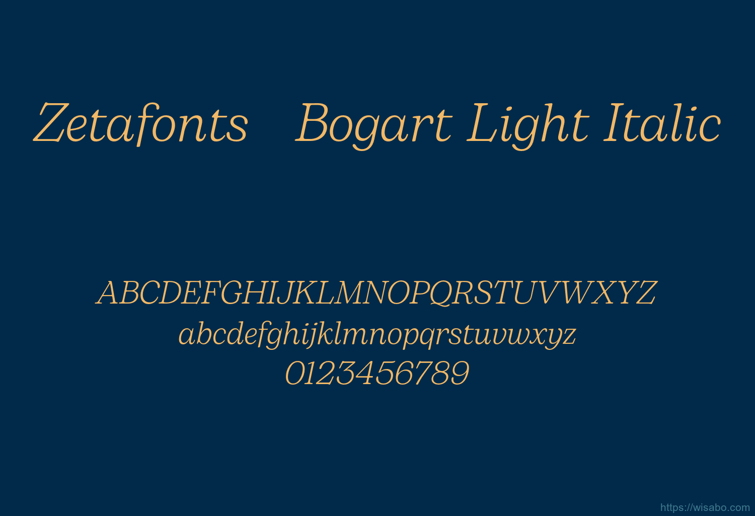 Zetafonts   Bogart Light Italic